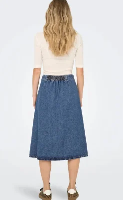 ONLY Nederdel - Thea Wrap Midi - Medium Blue Denim