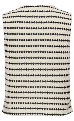 ONLY Vest - Eva Stripe - Cloud Dancer/Black