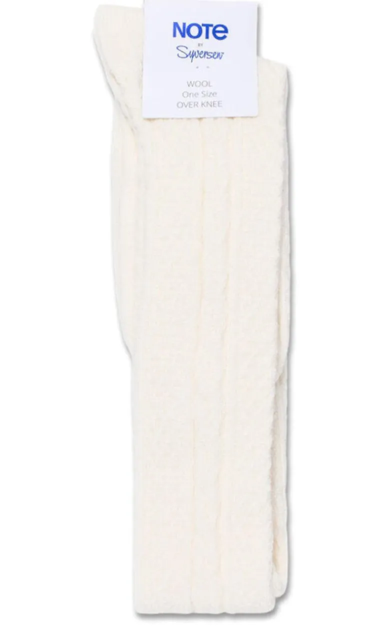 Oroblu Strømper - Woman Wool Cable Over Knee - Off White