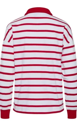 Pieces Bluse - Amilie - Bright White w. High Risk Red