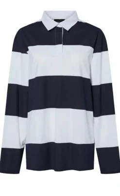 Pieces Bluse - Frida - Maritime Blue/White