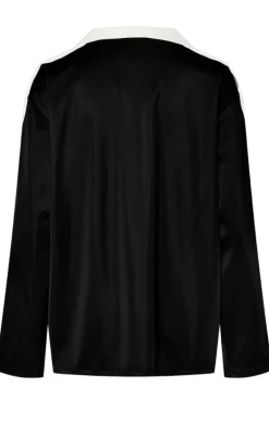 Pieces Bluse - Grace - Black/Bright White
