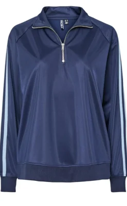 Pieces Bluse - Grace Zip - Maritime Blue/Cashmere Blue Stripe