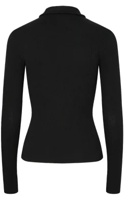 Pieces Bluse - Kitte LS Polo - Black