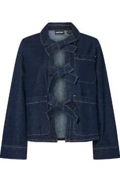 Pieces Bluse - Ofelia Bow - Medium Blue