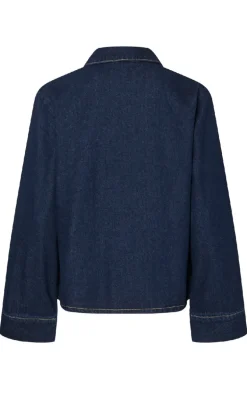 Pieces Bluse - Ofelia Bow - Medium Blue