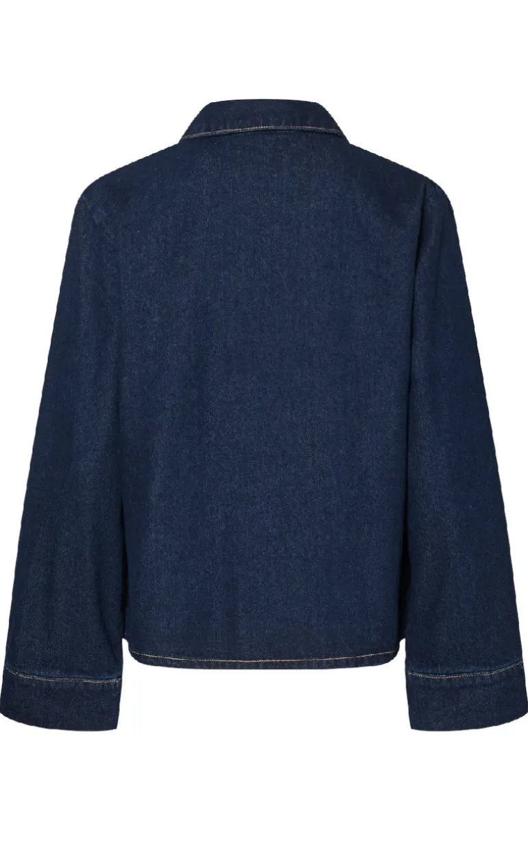 Pieces Bluse - Ofelia Bow - Medium Blue