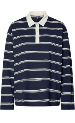 Pieces Bluse - Sadie - Maritime Blue/Cloud Dancer