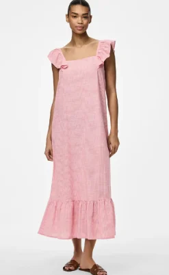 Pieces Kjole - Apia - Pink Lemonade/Bright White