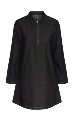 PIECES Kjole - Shirley Short Denim - Black Denim