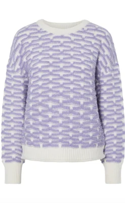 Pieces Strik - Diana - Cloud Dancer/Lavender