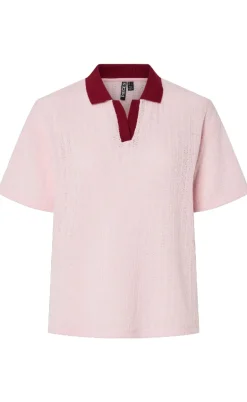 PIECES Top - Alysia - Pink Tulle/Rhubarb