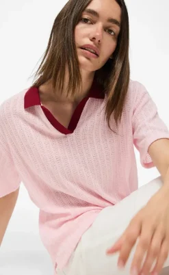 PIECES Top - Alysia - Pink Tulle/Rhubarb