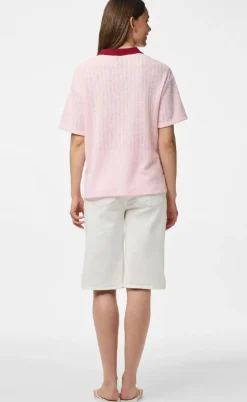 PIECES Top - Alysia - Pink Tulle/Rhubarb