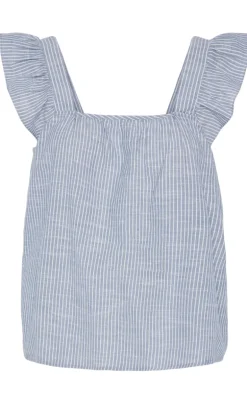 Pieces Top - Apia - Coronet Blue/Bright White