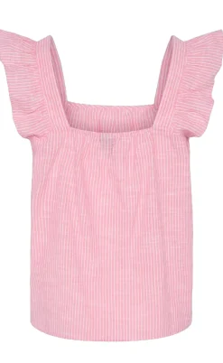 Pieces Top - Apia - Pink Lemonade/Bright White