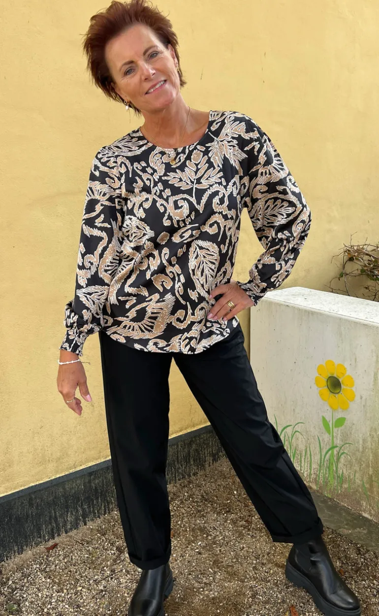 Say INA Copenhagen Bluse - Chili - Brown Leaf
