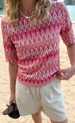 Say INA Copenhagen Bluse - Diana - Pink Zig Zag