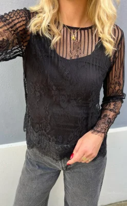 Say INA Copenhagen Bluse - Lissa Lace - Black