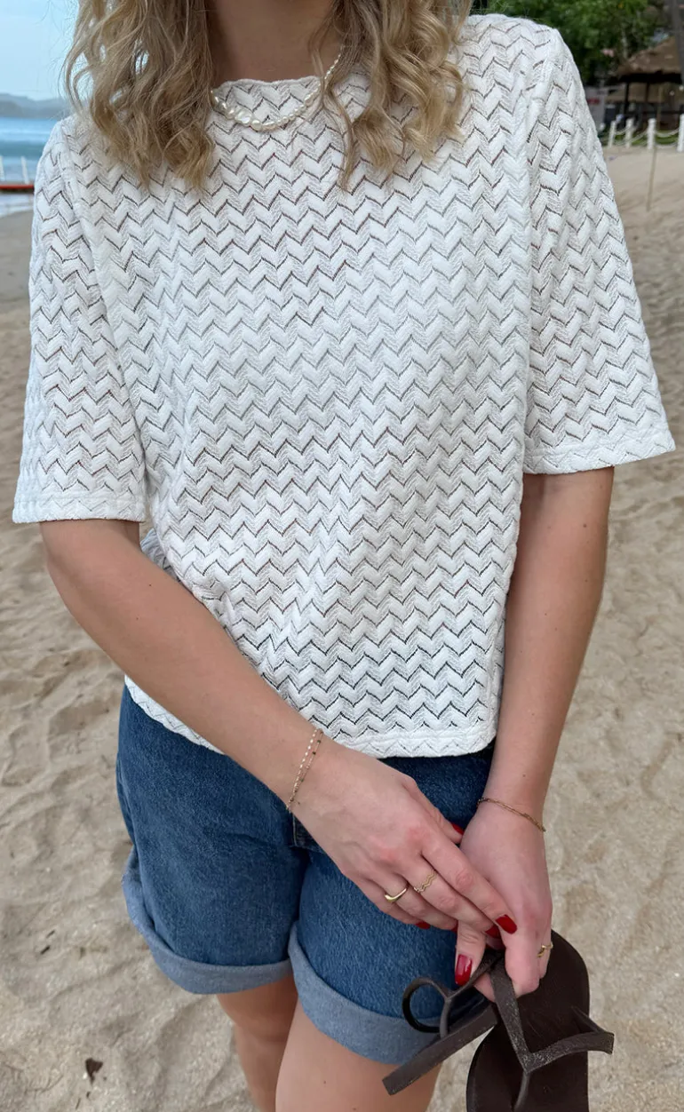 Say INA Copenhagen Bluse - Diana - White Zig Zag