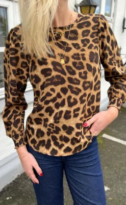 Say INA Copenhagen Bluse - Chili - Leopard