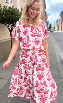 Say INA Copenhagen Bluse - Vicky - White/Pink Paisley