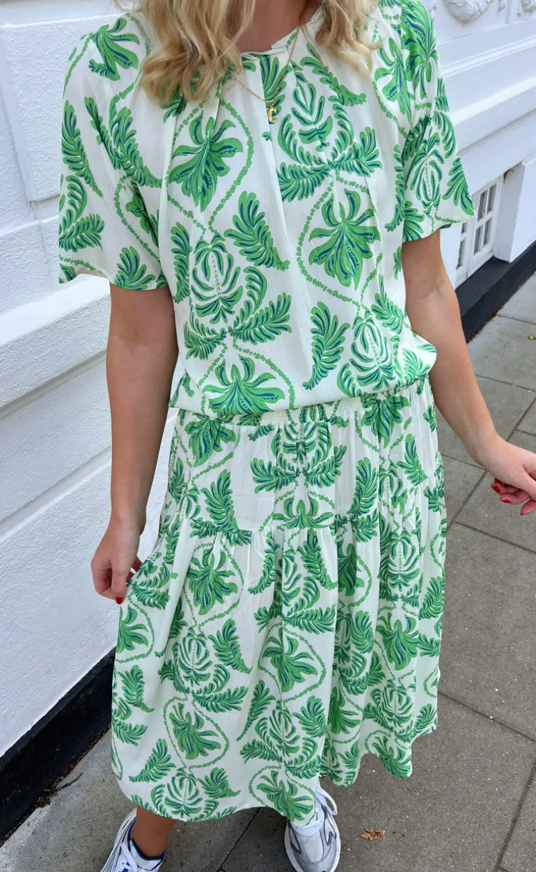 Say INA Copenhagen Bluse - Vicky - White/Green Paisley