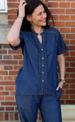 Say INA Copenhagen Bluse - Sophie - Denim Blue