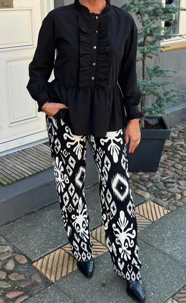 Say INA Copenhagen Bukser - Tora - Black/White Paisley