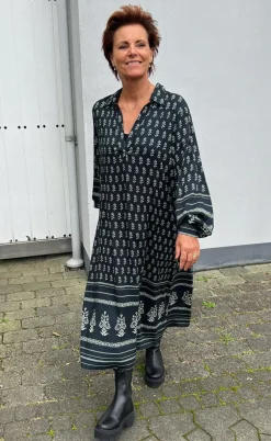 Say INA Copenhagen Kjole - Camma - Black W. Print