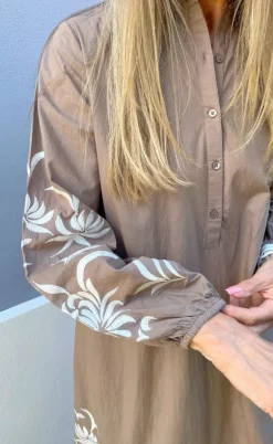 Say INA Copenhagen Kjole - Tilde - Light Brown W. Embroidery