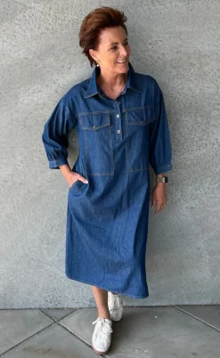 Say INA Copenhagen Kjole - Holly - Denim Blue