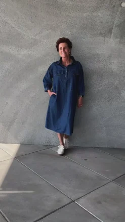 Say INA Copenhagen Kjole - Holly - Denim Blue