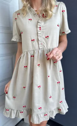 Say INA Copenhagen Kjole - Catja Summer - Sand W. Cherries