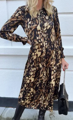 Say INA Copenhagen Kjole - Anna - Black/Brown Print
