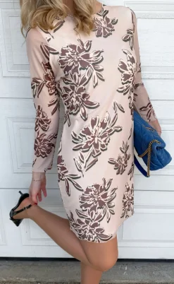Say INA Copenhagen Kjole - Chiara Mesh - Brown Flower