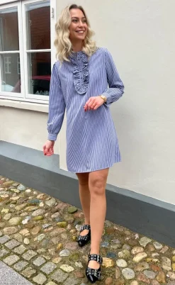 Say INA Copenhagen Kjole - Frederikke - Dark Blue Striped