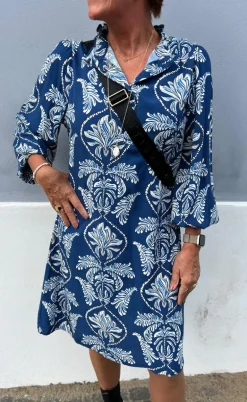 Say INA Copenhagen Kjole - Augusta - Navy Blue Paisley