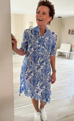 Say INA Copenhagen Kjole - Philine - Blue Paisley