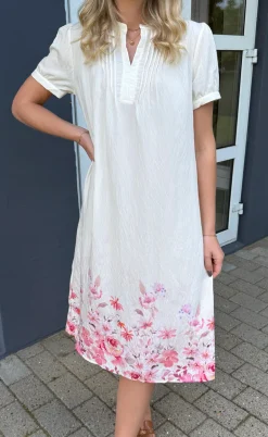 Say INA Copenhagen Kjole - Nina - Off White W. Pink Flowers