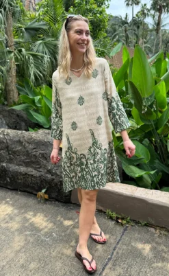 Say INA Copenhagen Kjole - Arianna - Green Paisley