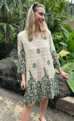 Say INA Copenhagen Kjole - Arianna - Green Paisley