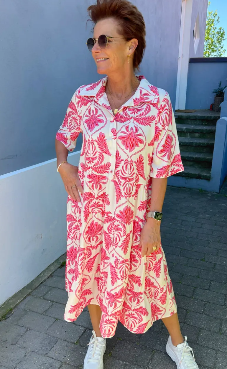 Say INA Copenhagen Kjole - Karla - White / Pink Paisley
