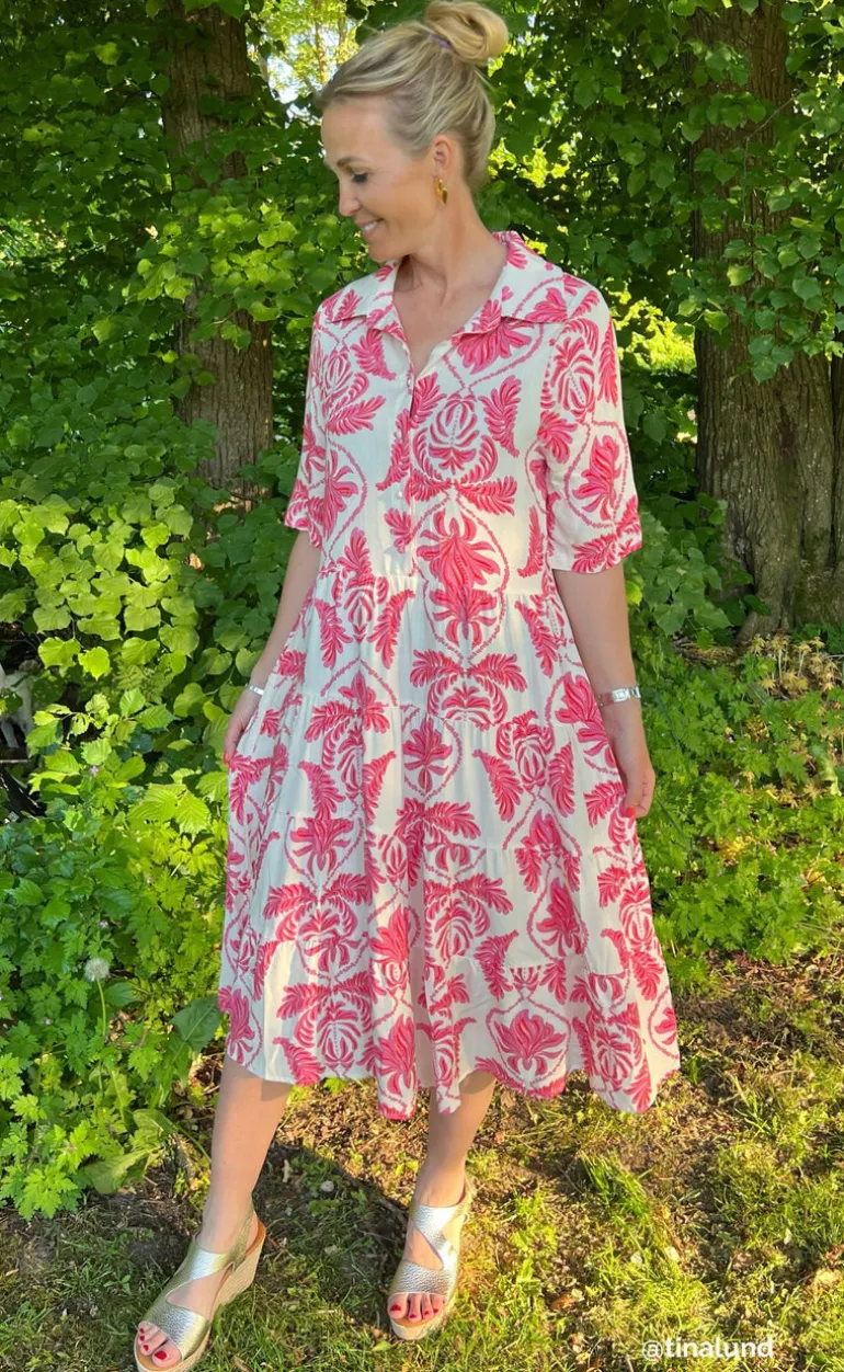Say INA Copenhagen Kjole - Karla - White / Pink Paisley