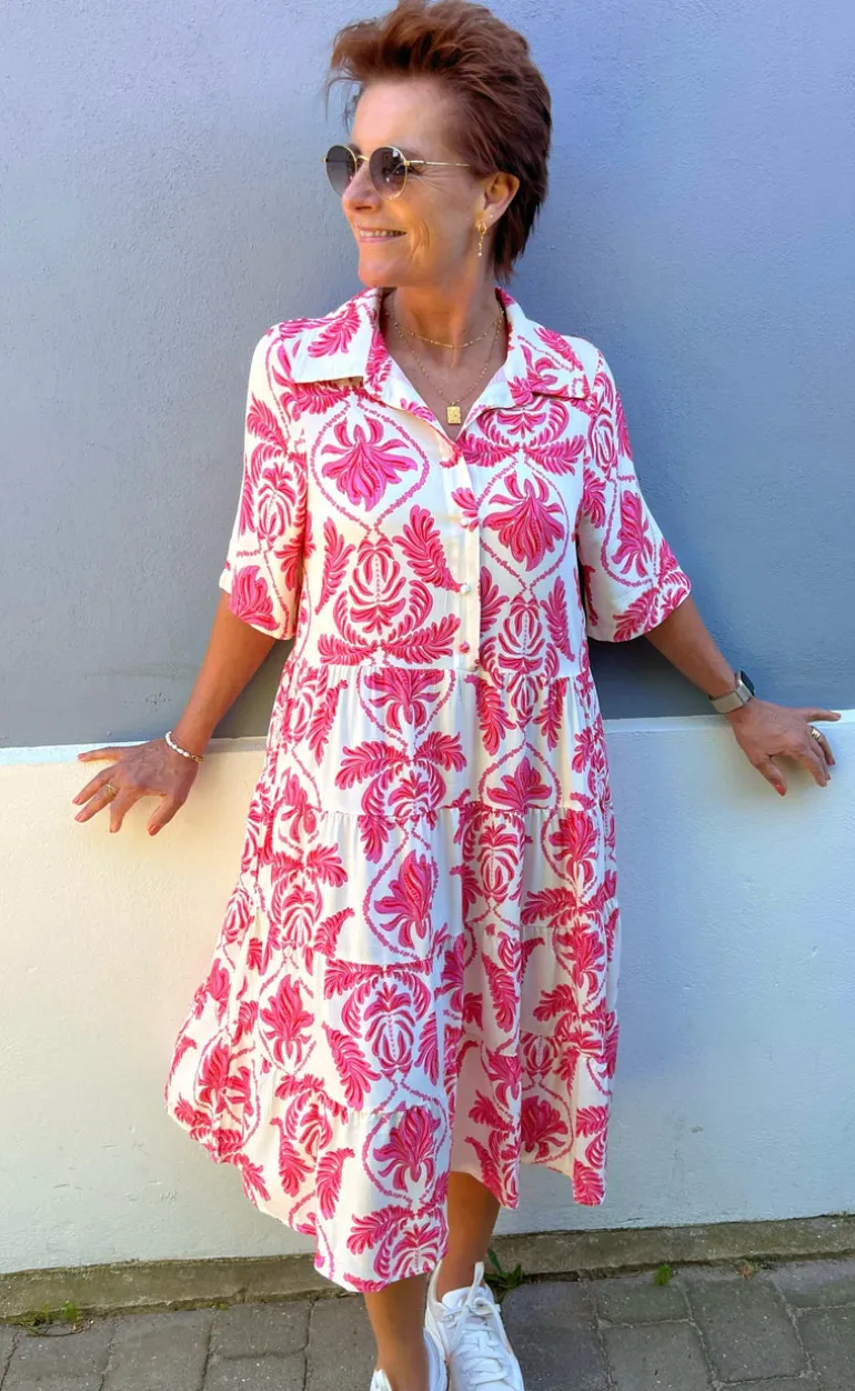 Say INA Copenhagen Kjole - Karla - White / Pink Paisley