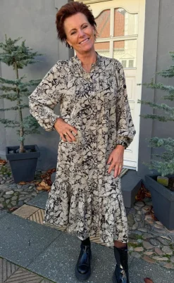 Say INA Copenhagen Kjole - Aida - Black / Brown Flowers