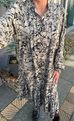 Say INA Copenhagen Kjole - Aida - Black / Brown Flowers