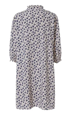 Say INA Copenhagen Kjole - Camilla - White/Blue Flower