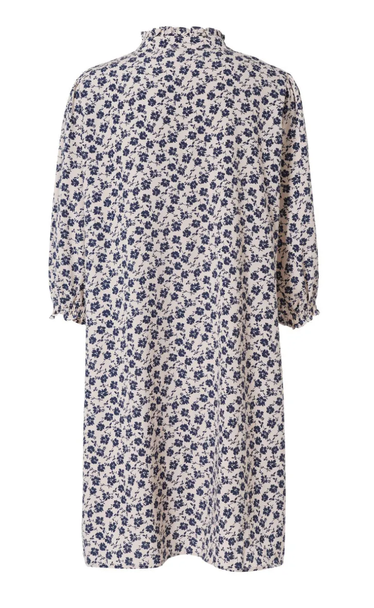 Say INA Copenhagen Kjole - Camilla - White/Blue Flower