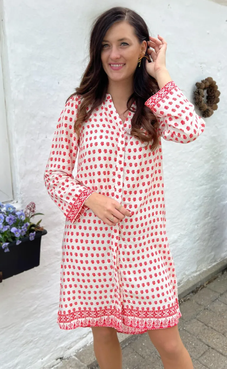 Say INA Copenhagen Kjole - Katia - White/Red